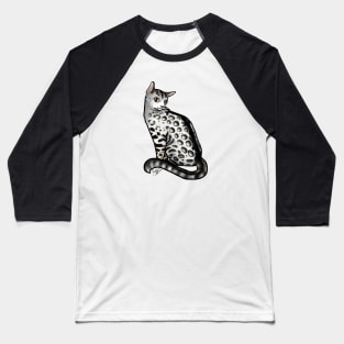 Cat - Bengal Cat - Snow Baseball T-Shirt